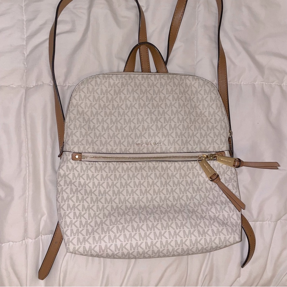 Michael Kors Small White Logo Backpack